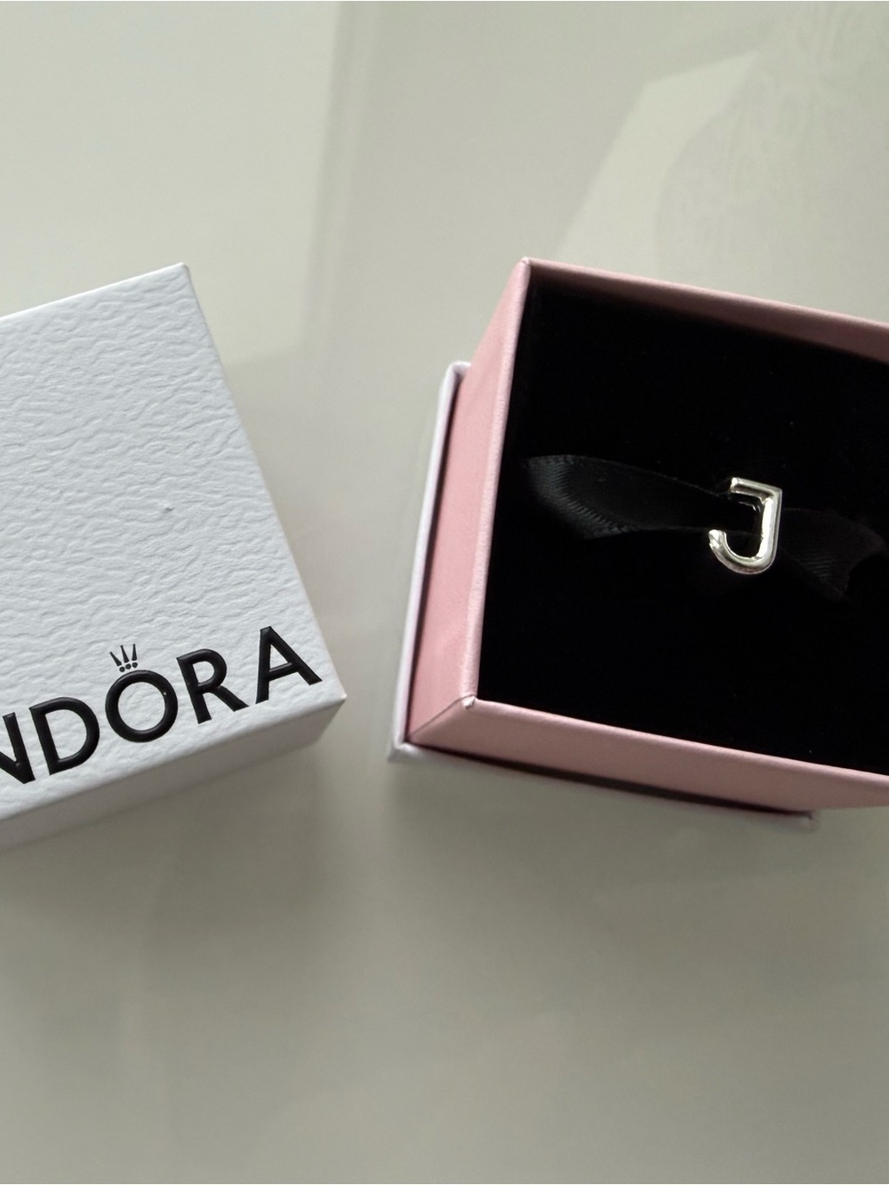 New Pandora Silver Letter 'J' Charm with box